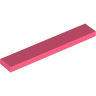 Lego destička 1x6 hladká, korálová (6258096, 6425367)